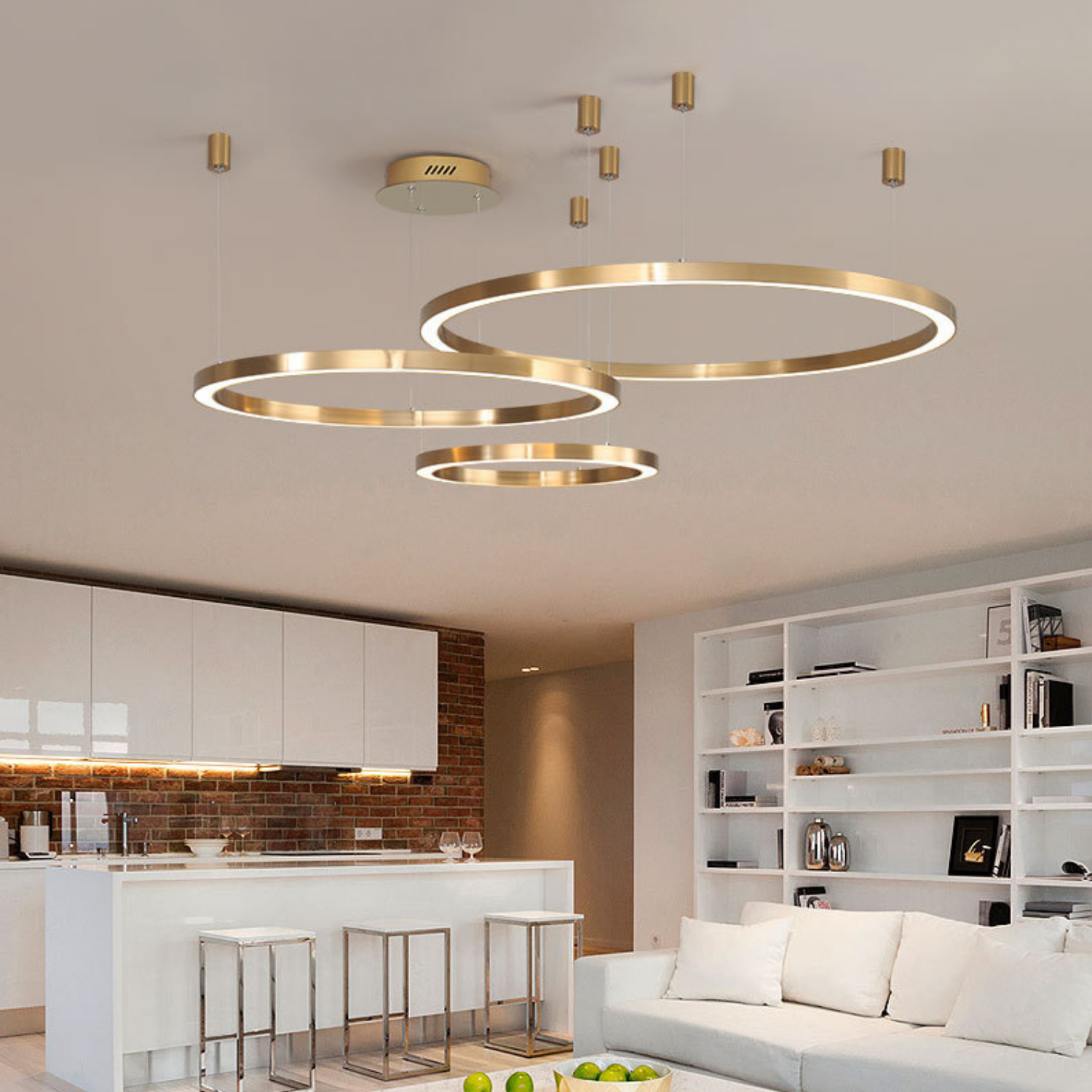 Athenis 3 Ring Pendelleuchte