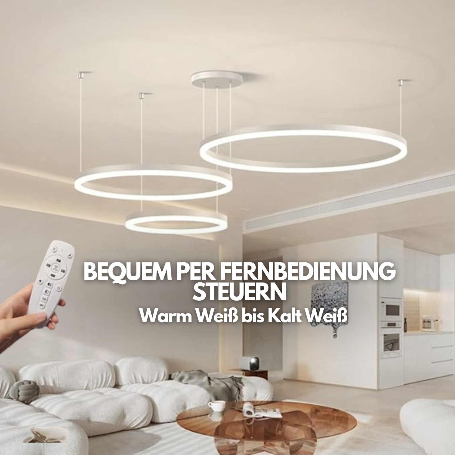 Athenis 3 Ring Pendelleuchte