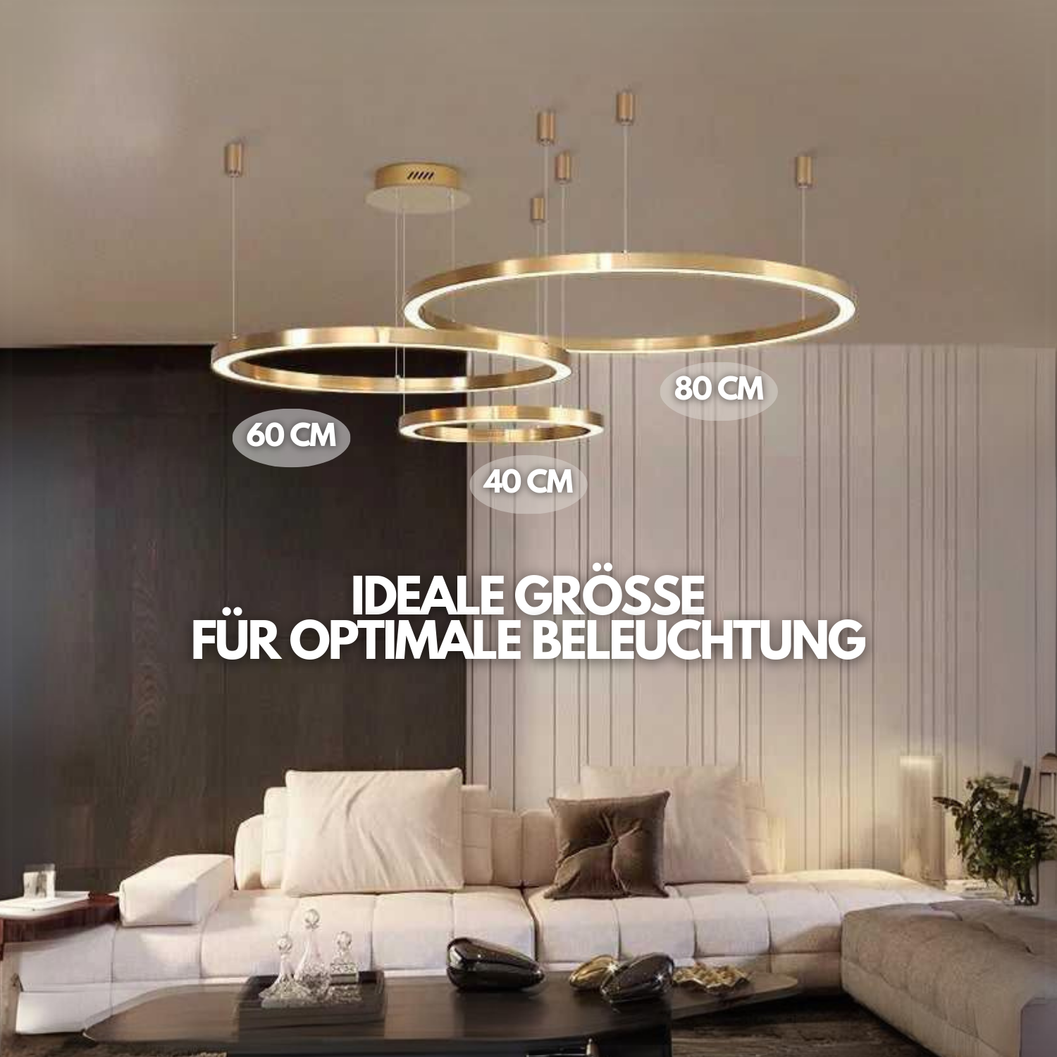 Athenis 3 Ring Pendelleuchte