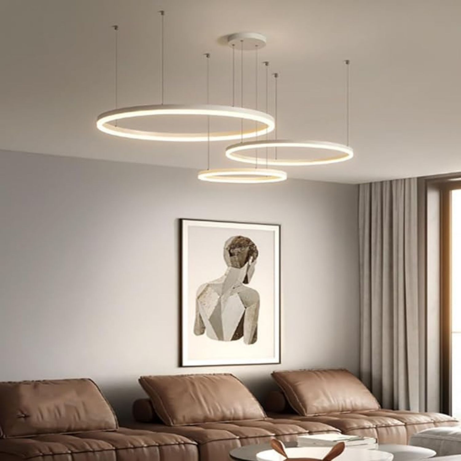 Athenis 3 Ring Pendelleuchte